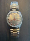 Vintage Timex Men's Watch Manual Wind Up Day Date Red Hands & Markers G. Britain
