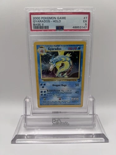 2000 Pokemon Game Gyarados 007/130 Base Set 2 Holo PSA 5