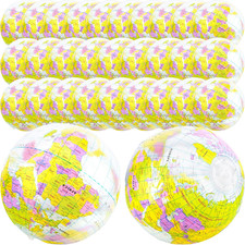 30 Pack 16 Inches Blow up World Globe Inflatable Globe Giant PVC Earth Beach Bal