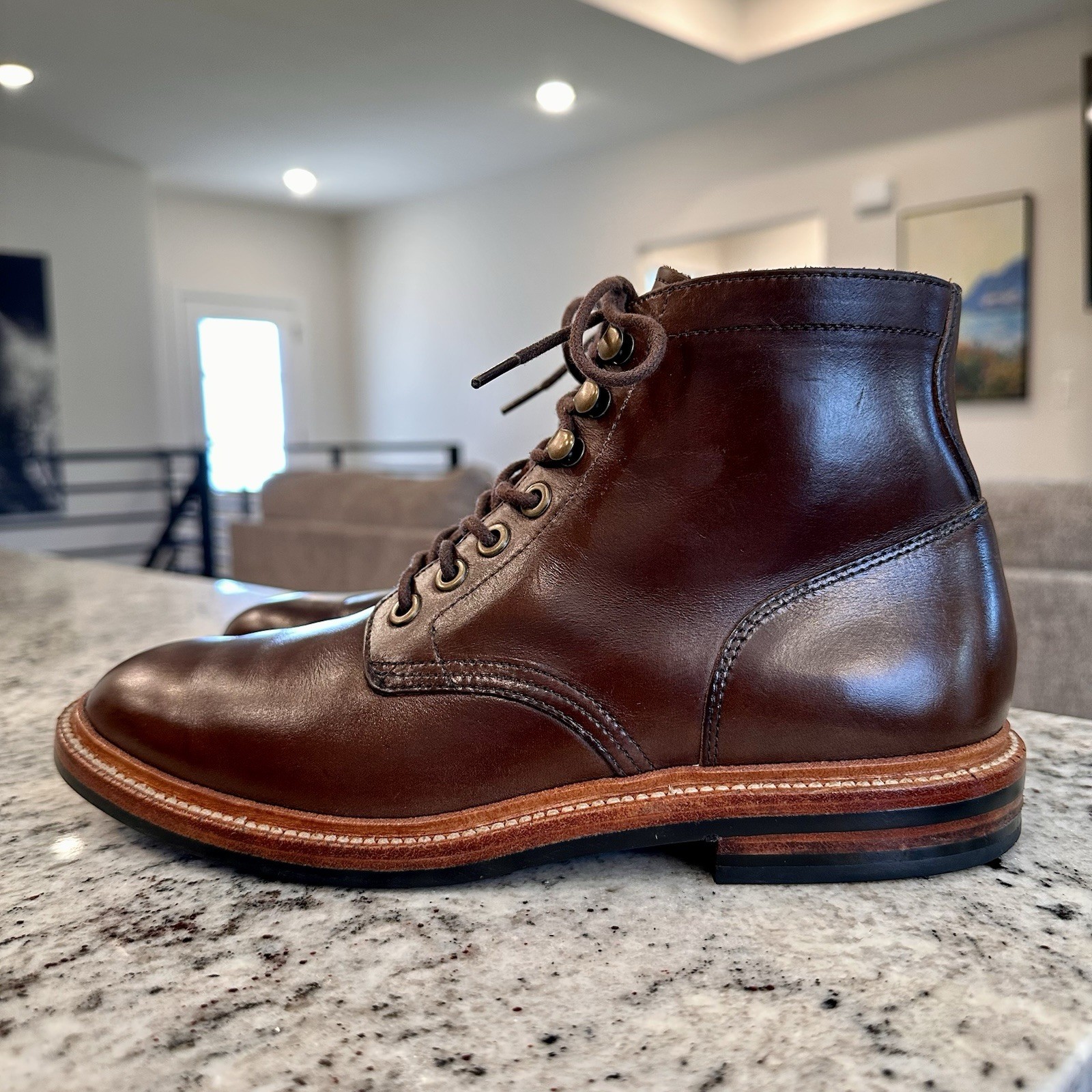 GRANT STONE Diesel Boots 6.5 D Men's Crimson Chromexcel Service Dress Chukka