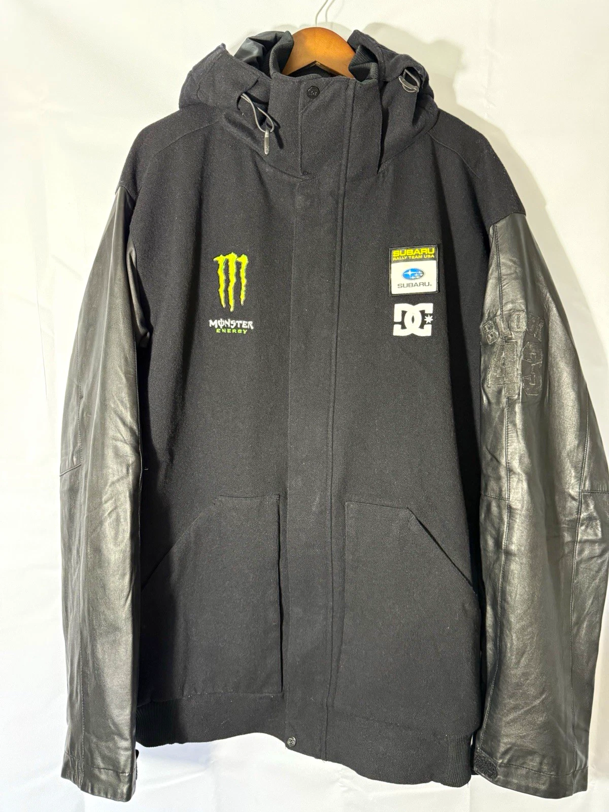 DC Shoes Ken Block 43 Subaru Rally Monster Energy Leather Jacket XXL Rare - product detail image 1
