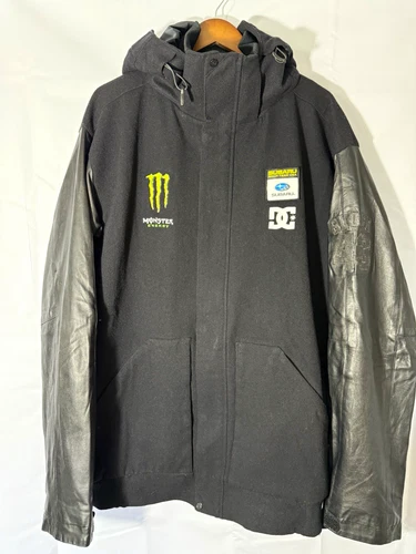 DC Shoes Ken Block 43 Subaru Rally Monster Energy Leather Jacket XXL Rare video thumbnail