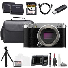 Fujifilm X-M5 Mirrorless Camera Silver  64GB  Extra Batt - Value Kit