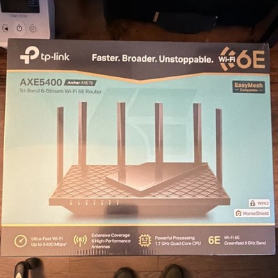 TP-LINK Archer AXE75 AX5400 Tri-Band Wi-Fi 6E Router 5400Mbps EasyMesh WPA3