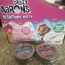 Crazy Aaron's Scentsory Putty Mini Tin 2 Pack Gumballer And Scoopberry .29oz