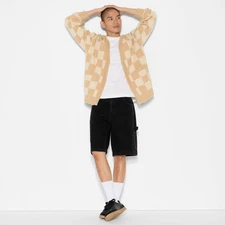 Men's Oversized Cardigan Sweater - Original Use Cream Check XXL