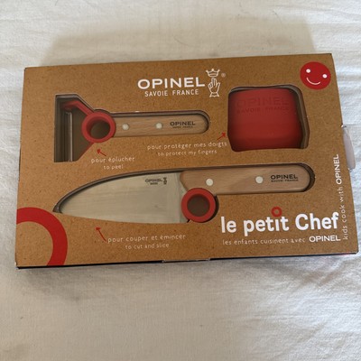 Opinel Le Petit Chef Complete 3 Piece Kitchen Set, Chef Knife with Rounded...