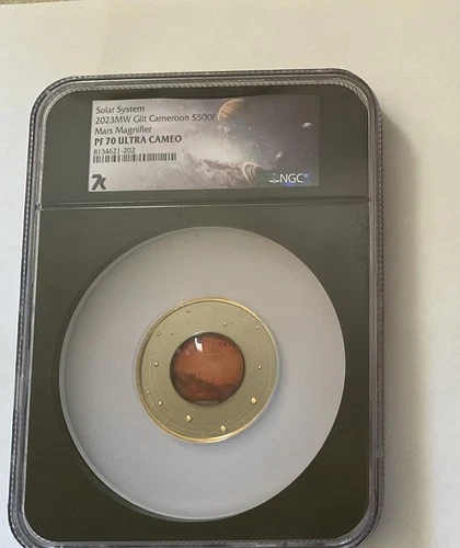 2023MW Mars Magnifier Gilt Cameroon Solar System NGC PF70 Ultra Cameo