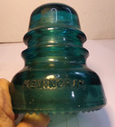 Lot of 4 Antique HEMINGRAY No 40 Aqua Glass Insulators - need to be cleaned! — photo 2
