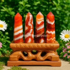 1pc Natural Carnelian Crystal Tower Healing Stone Meditation Home Decor Gifts