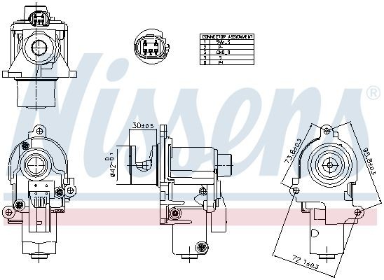Nissens 98553 AGR Ventil Passt Zu: Audi A8 D3, A8 D4, Q7, Porsche Cayenne, VW TO-image