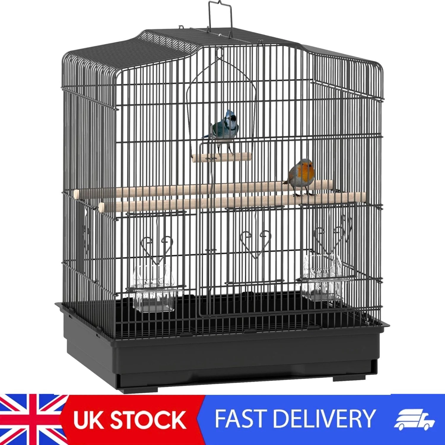 Bird Cage With Perches, Food Bowls, Swing, Parrot Cage For Budgie, Parakeet,