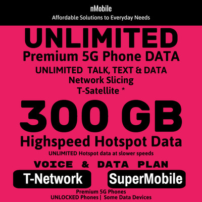 T-Mobile 300GB Hotspot Data w/ VOICE+ Premium DATA - 7 Day Trial