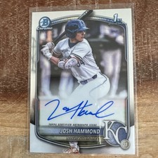 Josh Hammond 2025 Bowman Draft 1st Chrome Auto (CPA-JH) Royals Rookie Card. rookie card picture
