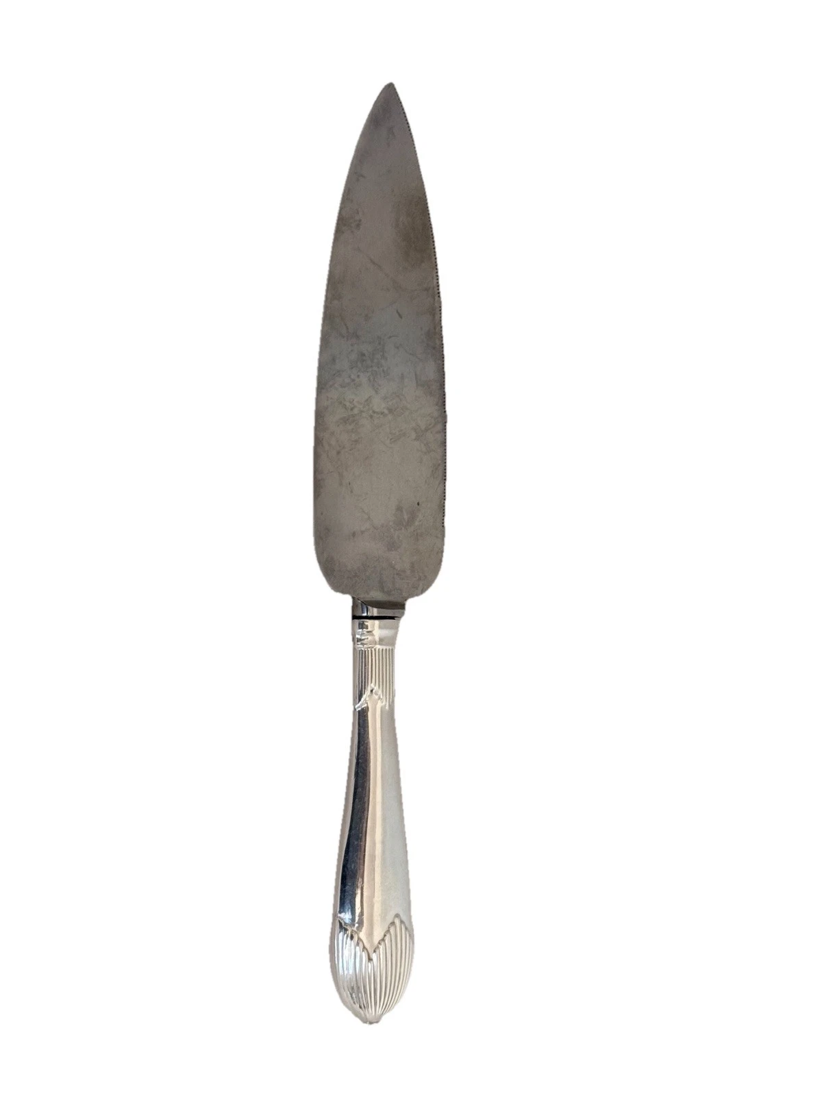Sterling Silver Handle 10.5” Cake Pie Knife Server Stainless Serrated Blade Hunt