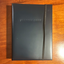 Brooks Brothers Black Address Book w/ Elastic Strap Made in Italy Style 00024