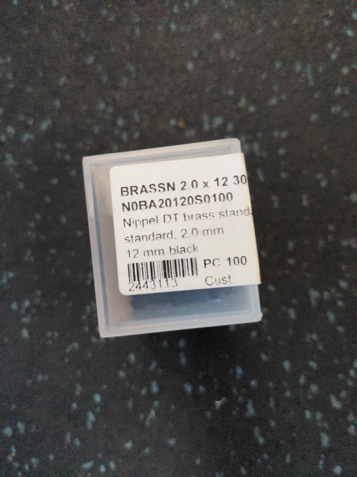 DT Swiss Brass Spoke Nipples 2.0 x 12mm Black Box of 100 - Image 2 of 2