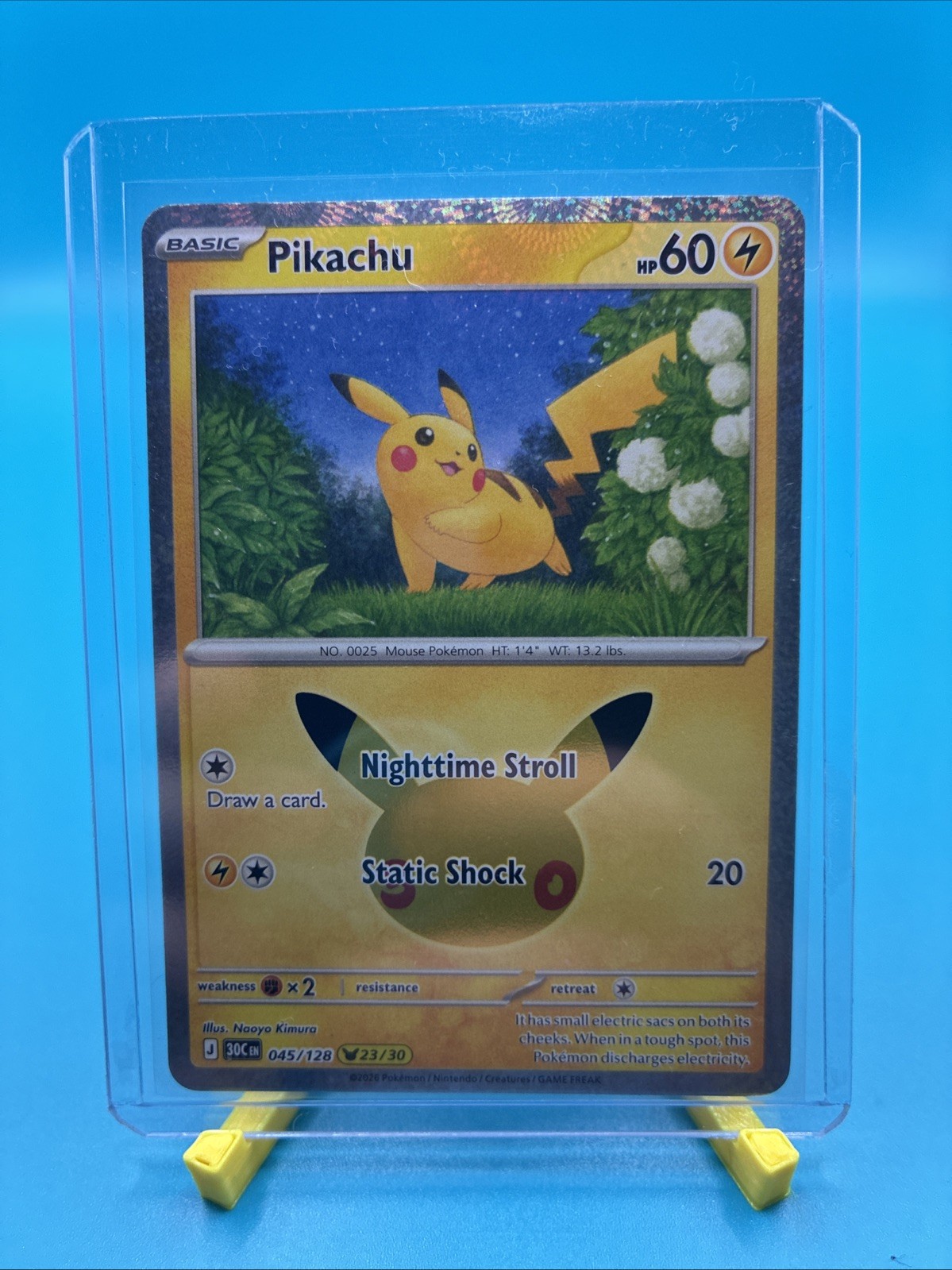 Pikachu 045/128 Me: 30th Celebration Holo