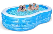 Inflatable Swimming Pool, 102” x 63” x27” Full-Sized Large Inflatable Pool 
