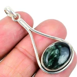 Mothers day Sale Seraphinite Stone 925 Solid Silver Anniversary Pendant Jewelry