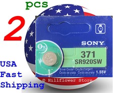 2 pcs 1.55V SONY 371 370 SR921SW SR920 AG6 Card Silver Oxide Watch Battery
