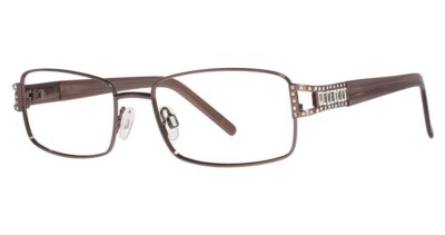 MODERN OPTICAL GENIVIEVE BLING METAL EYEGLASSES 53-17-135 BROWN W/ SOFT CASE
