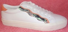 New Madewell MC693 Sidewalk Low-Top Sneakers in Snake Embossed Leather 8 M