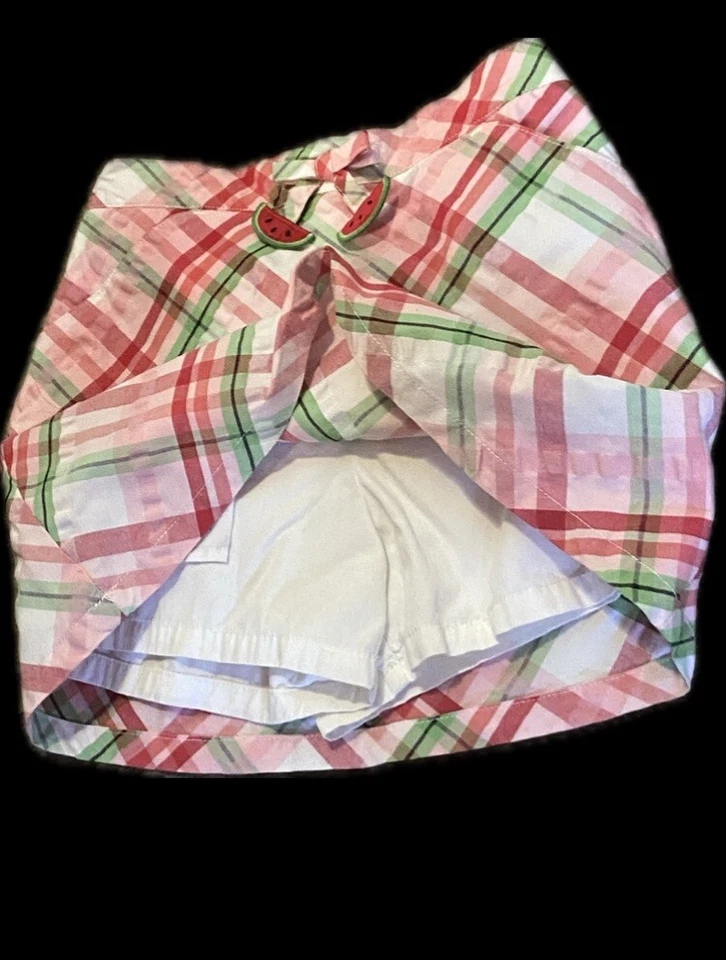 GYMBOREE TALLA 5 “PICNIC SANDÍA” NIÑAS ROSA~ROJO~BLANCO~VERDE CUADROS SHORT Foto 2 de 4