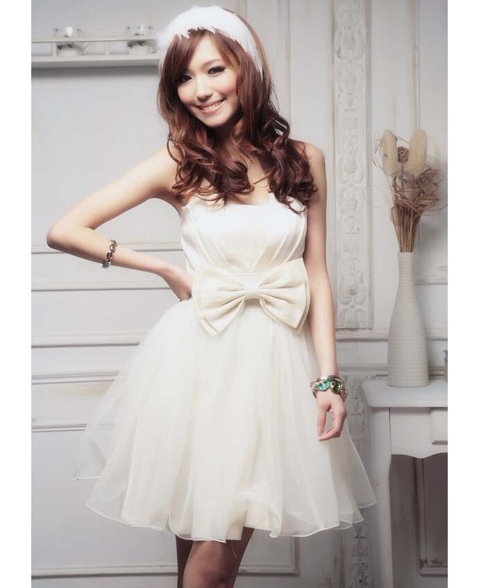 bubble skirt bridesmaid dresses Short Style Dress Size:10/12Y 24.0 Hips swatches-carette-strapless-mini-dress Simple Blue V Neck