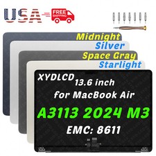 13.6" for Macbook Air A3113 M3 EMC 8611 MXCU3 MXCV3 LCD Screen Assembly Midnight