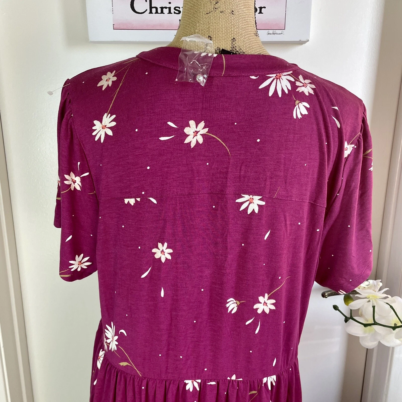 PALM ANGELS Abito da donna TORRID taglie forti 1X rosa caldo lavorato a maglia midi estate primavera