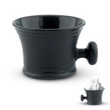 Stylish Shaving Mug, Broad Rim Mug for Shaving, Elegant Black Shaving Cup