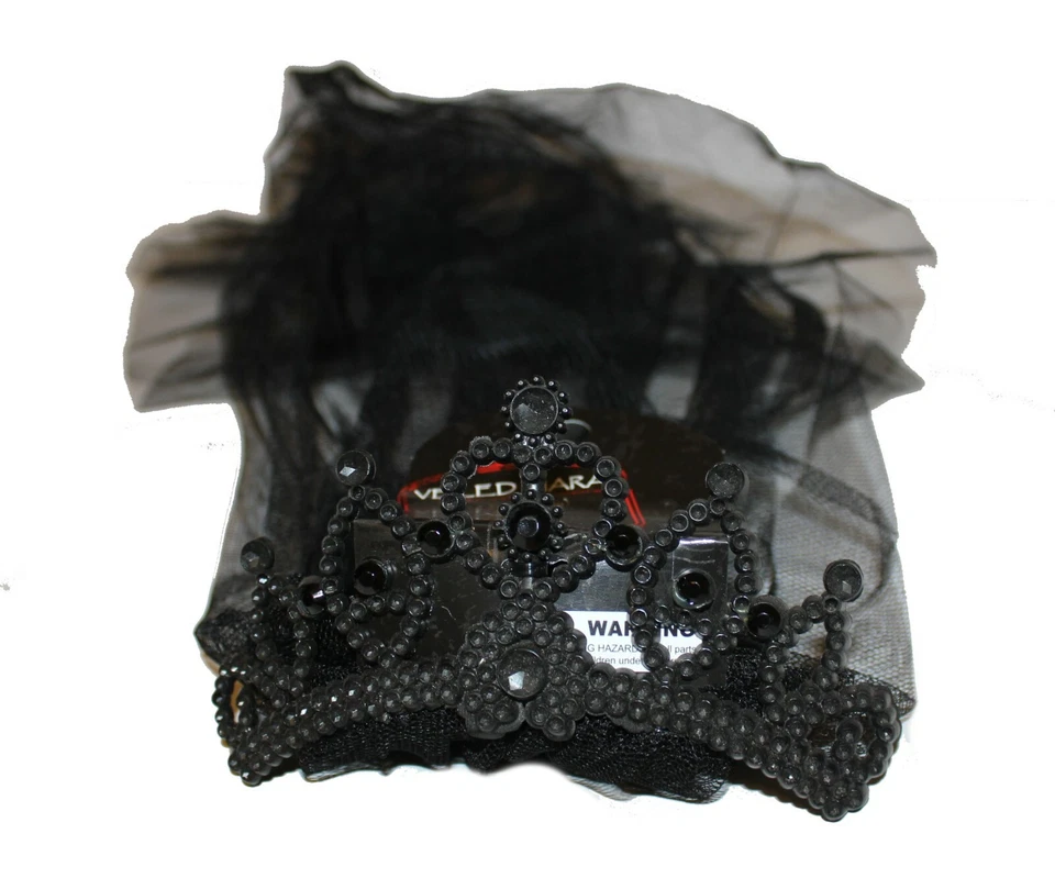 DOD Halloween Veil Tiara costume accesor, widow, bride, ghost, zombie, 23" Tulle - Image 3 of 4