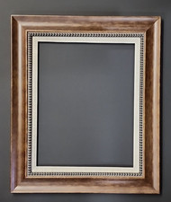 Mottled Antiqued Bronze Gold Picture Frame w Linen Liner 12"x16" Canvas  More