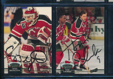 Lot (2) Stadium Club Devils #343 Billington #351 Chorske Signed Autograph (EX72)