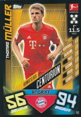 Match Attax Action 19/20 2019 20202 - 413 Thomas Müller Bundesliga Centurion