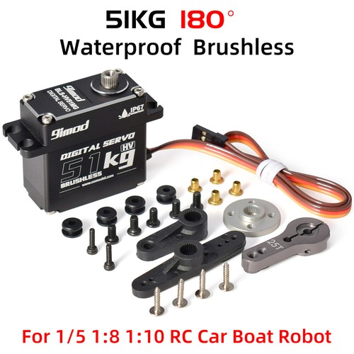 9imod Waterproof 51KG 8.4V HV Brushless Digital Servo for 1/8 1/10 RC Model DIY - Picture 13 of 15