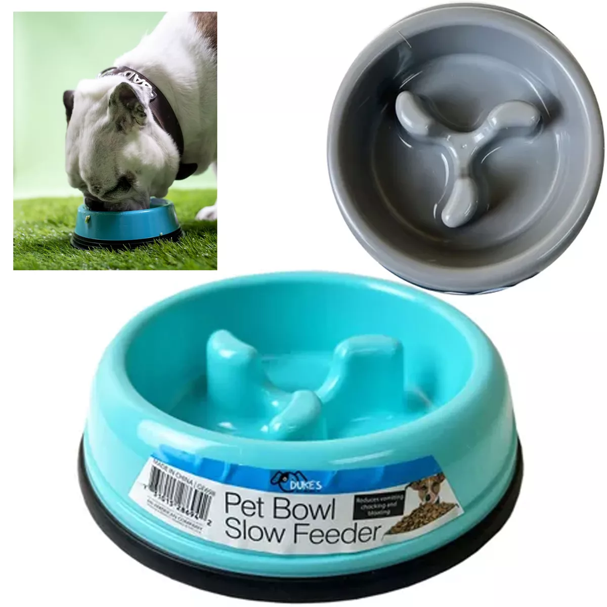 2 Dog Bowl Slow Feeder Anti Bloat No Gulp Puppy Pet Cat Interactive Feeding Tray