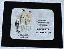 Vintage Rafferty & Week Co Spring Valley Imperial SUITS Advertising Glass Slide