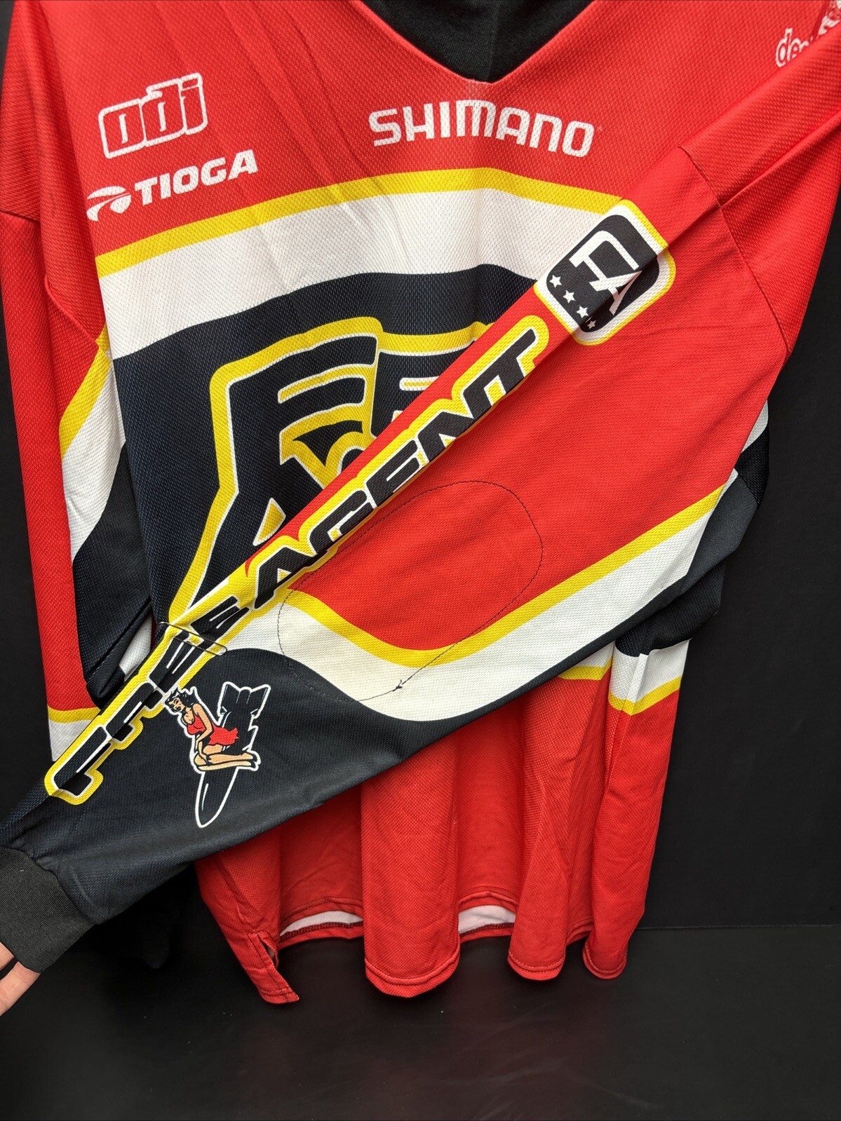 NOS (L) Free Agent Knucklebone Bicycle Factory Team Racing Jersey Bmx GT Mini SE