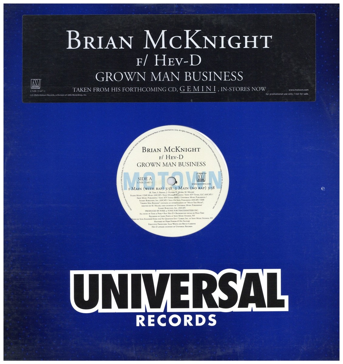 ⭐︎激レア盤⭐︎BRIAN MCKNIGHT-GROWN MAN BUSINESS Brian McKnight F/ Hev-D - Grown Man Business '05 12