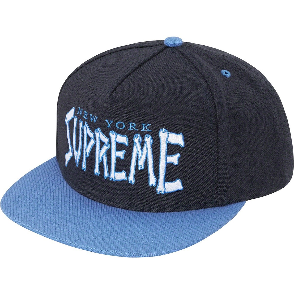 Supreme Bones Logo 5-Panel Cap Hat SS21 (Red and Navy Available