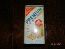 Vintage 1969 Nabisco Premium Saltine Crackers Tin MADE IN USA - Midcentury Tin