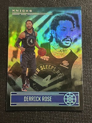 2020-21 Panini Illusions Derrick Rose #138 Emerald Green Parallel Knicks