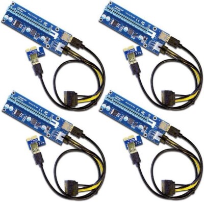 6 PACK PCI-E 1x to 16x Mining Riser