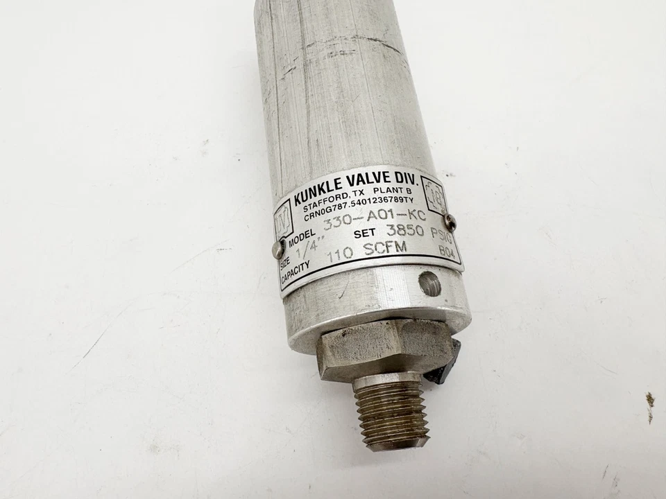 New Kunkle Valve 330-A01-KC Safety Relief Valve 1/4" 110SCFM 3850PSIG Set Press. - Image 2 of 4