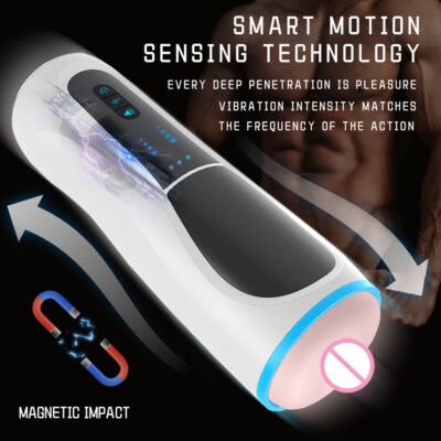 blow motion male vibrator Automatic Male Masturbator Cup with Realistic Vagina & Thrusting Modes