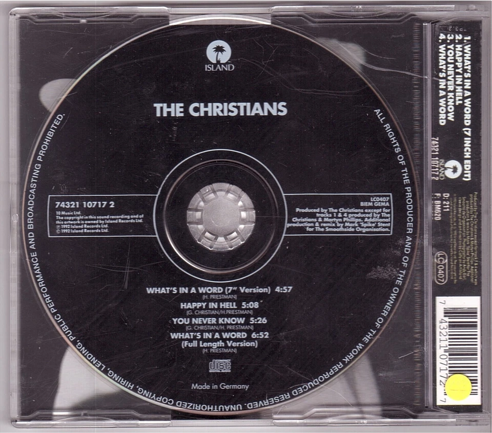 The Christians - What's In A Word (Maxi-CD 1992) - Bild 2 von 2