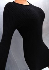 Beauty Women Original Designer Bodycon Classic Dress Black L/XL