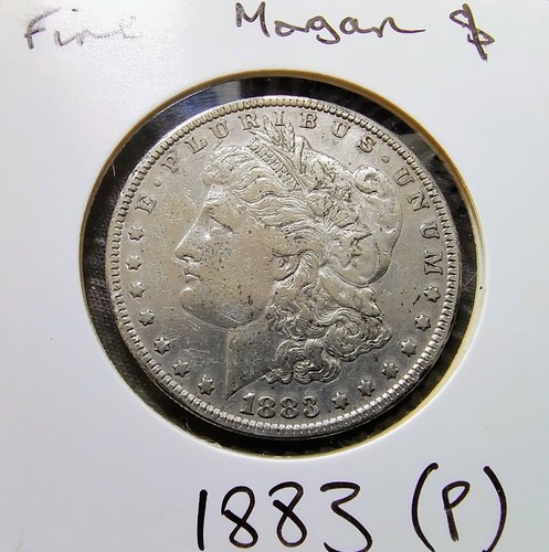 1883 P Morgan 1$ USD FINE Scarce 90% Silver - Picture 1 of 2